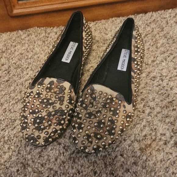Steve Madden leopard studded flats size 6.0-6.5 - Picture 1 of 7